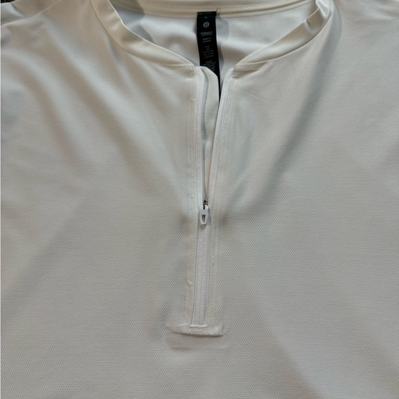 🍋 Lululemon Men’s White 3/4 Zip Up Short Sleeve White Shirt - L - Picture 8 of 11